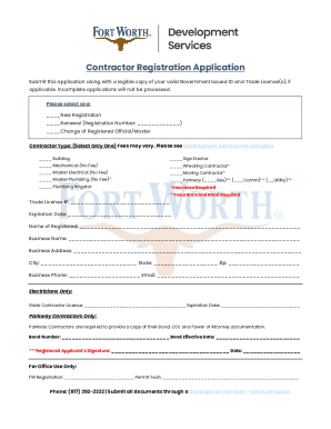 Contractor Registration Application