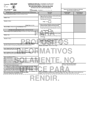 Puerto Rico Form 480.6SP Informative Return Services Rendered