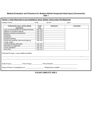 Medical Evaluation for Student-Athlete Concussion