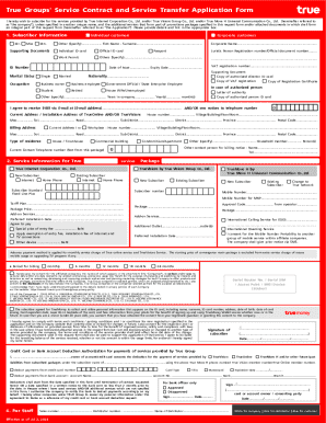 True Groups Service Contract and Application Form
