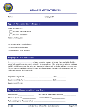 Advanced Leave Application