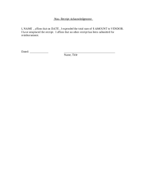 Non Receipt Acknowledgement