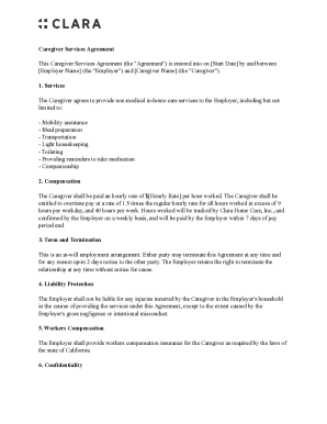 Caregiver Services Agreement