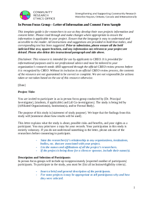 In Person Focus Group Consent Form