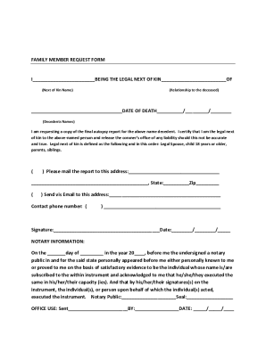 Family Member Request Form