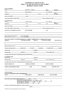 Residential Rental Application