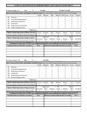 Short Version of the Positive and Negative Syndrome Scale