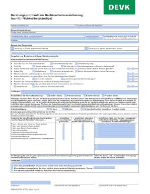 German Legal Protection Insurance Application