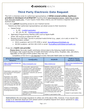 Third Party Electronic Data Request Form