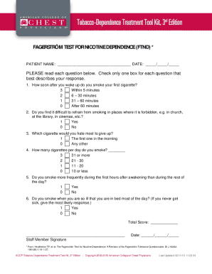 Fagerström Test for Nicotine Dependence