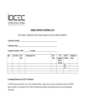 Conference Attendance Card