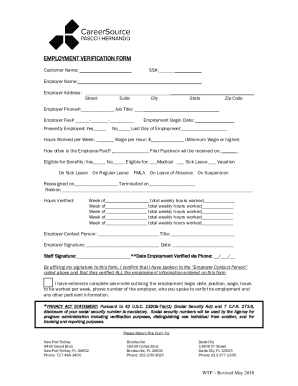 Employment Verification Form