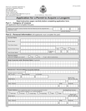 Application for a Permit to Acquire a Longarm