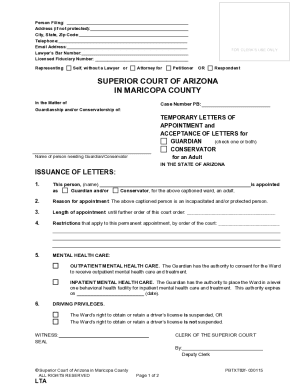 Temporary Guardianship/Conservatorship Appointment
