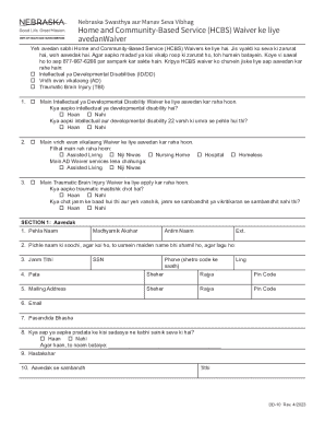 Nebraska HCBS Waiver Application