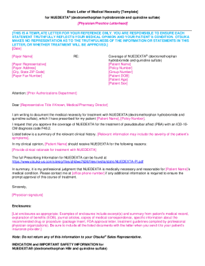 Letter of Medical Necessity for