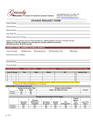 Collector Vehicle Change Request Form