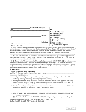 Washington Domestic Violence No-Contact Order