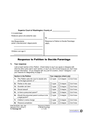 Response to Petition to Decide Parentage