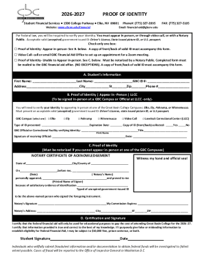 Proof of Identity Form