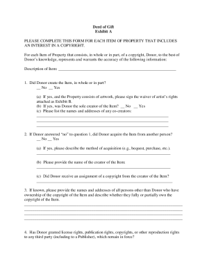 Deed of Gift for Copyrighted Property