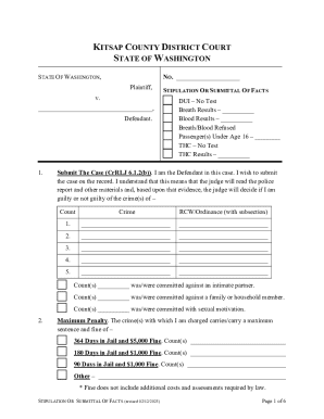 Stipulation or Submittal of Facts