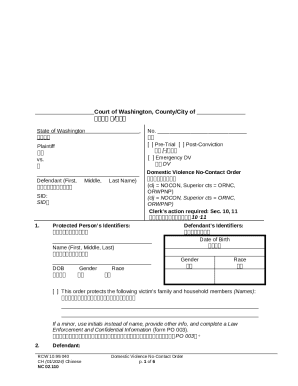 Washington Domestic Violence No-Contact Order