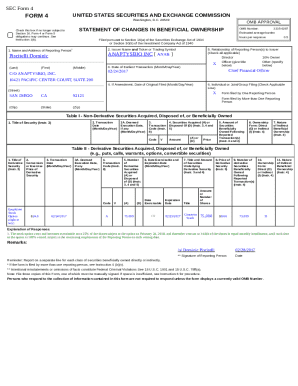 SEC Form 4 Statement of Changes in Beneficial Ownership