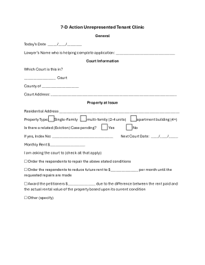 New York Tenant Repair Petition Form