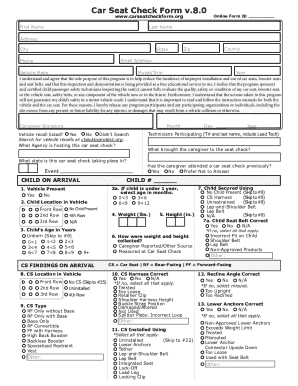 Car Seat Check Form