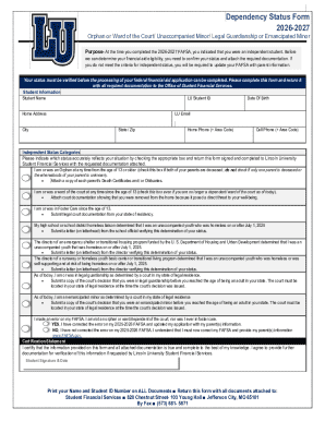 Dependency Status Form