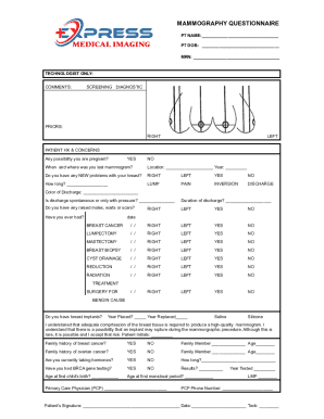 Mammography Questionnaire