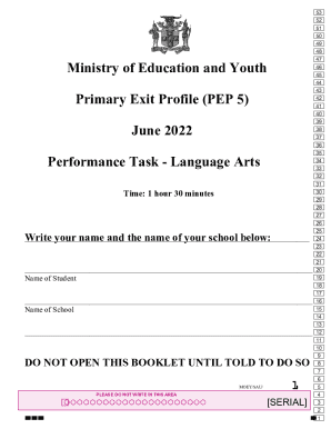Primary Exit Profile Language Arts Test