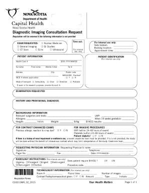 Nova Scotia Diagnostic Imaging Consultation Request