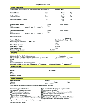 Group Health Insurance Application Form