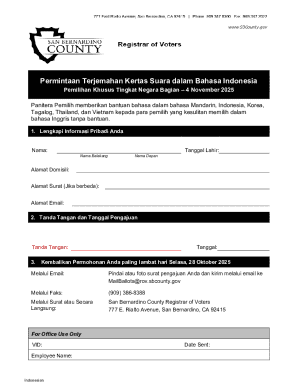 Ballot Translation Request Form