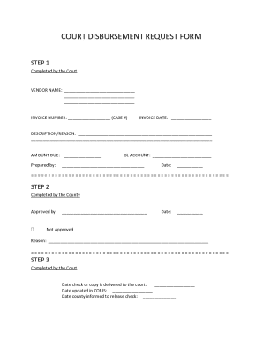Court Disbursement Request Form
