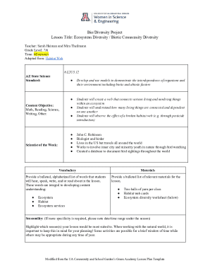 Ecosystem Diversity Lesson Plan