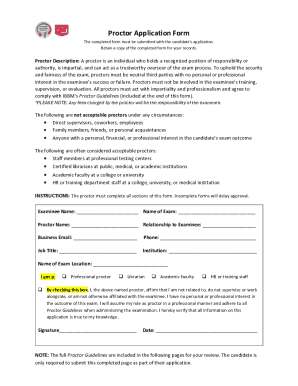 Proctor Application Form