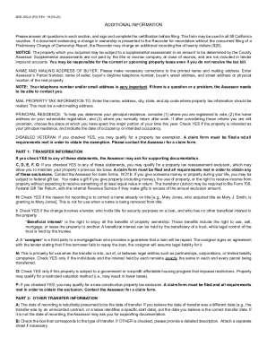 California Preliminary Change of Ownership Report