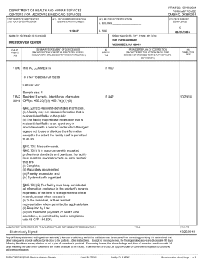 Statement of Deficiencies Form CMS-2567