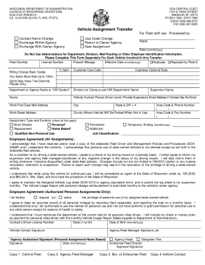 Wisconsin Vehicle Assignment Transfer Form