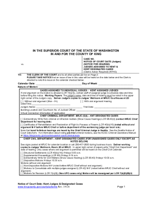 Notice of Court Date for Kent Judges