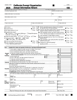California Exempt Organization Form 199