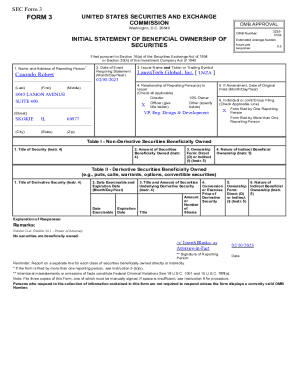SEC Form 3 Beneficial Ownership