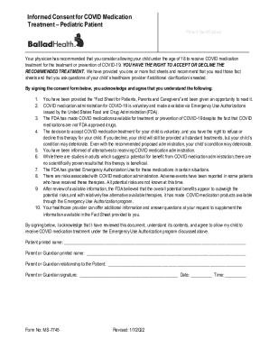 Informed Consent for COVID Medication Treatment