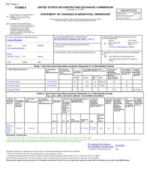 SEC Form 4 Statement of Changes in Beneficial Ownership