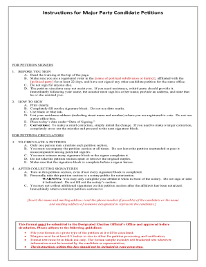 Colorado Major Party Candidate Petition