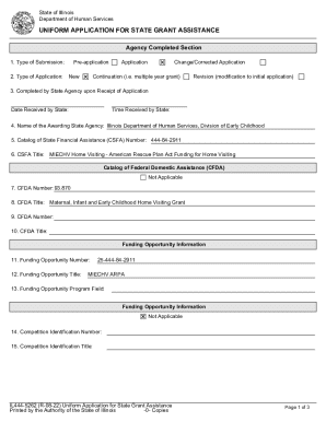 Illinois State Grant Assistance Application