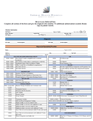 Direct Access Referral Form